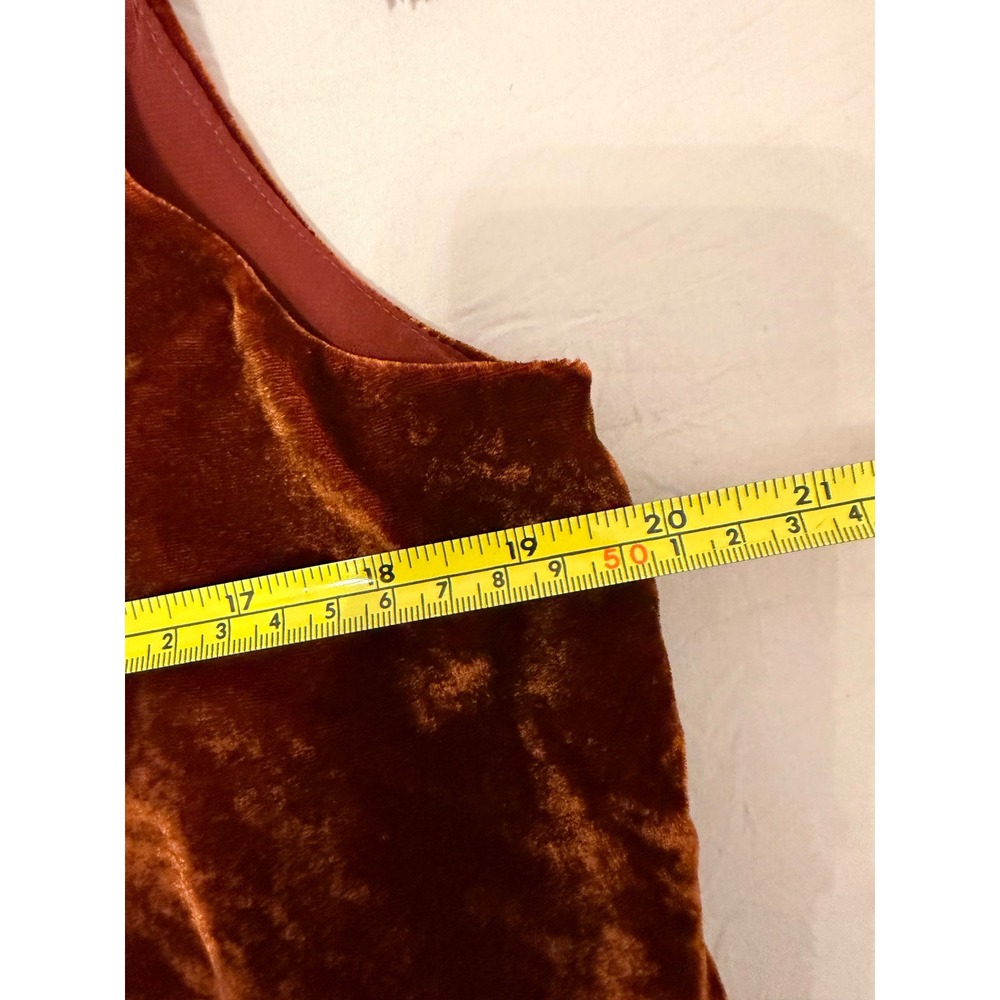 LOFT Rust Orange Velvet V-Neck Camisole Tank Top Medium - Picture 4 of 6